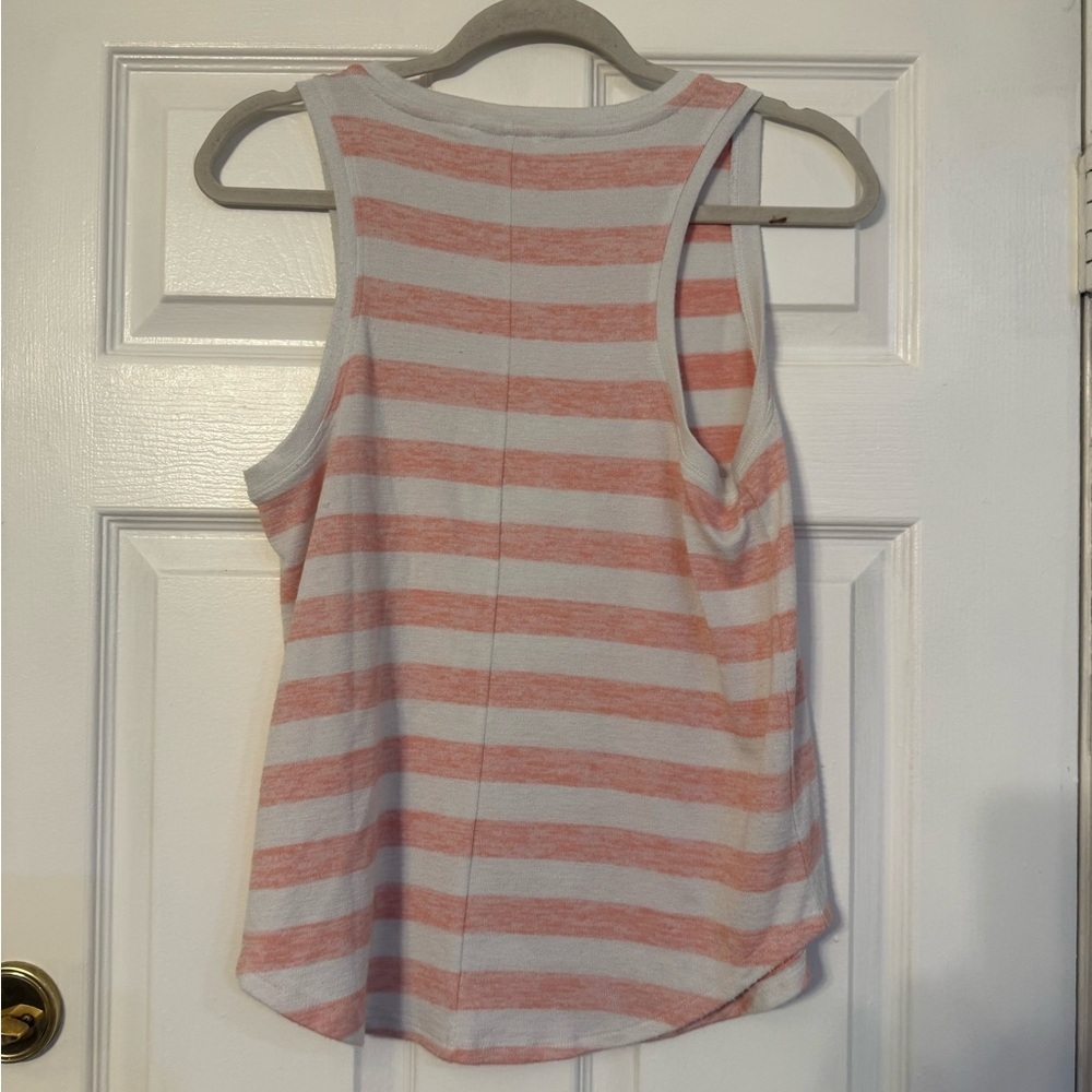 Market & Spruce Pink and White Striped Sleeveless Tank - Picture 4 of 6